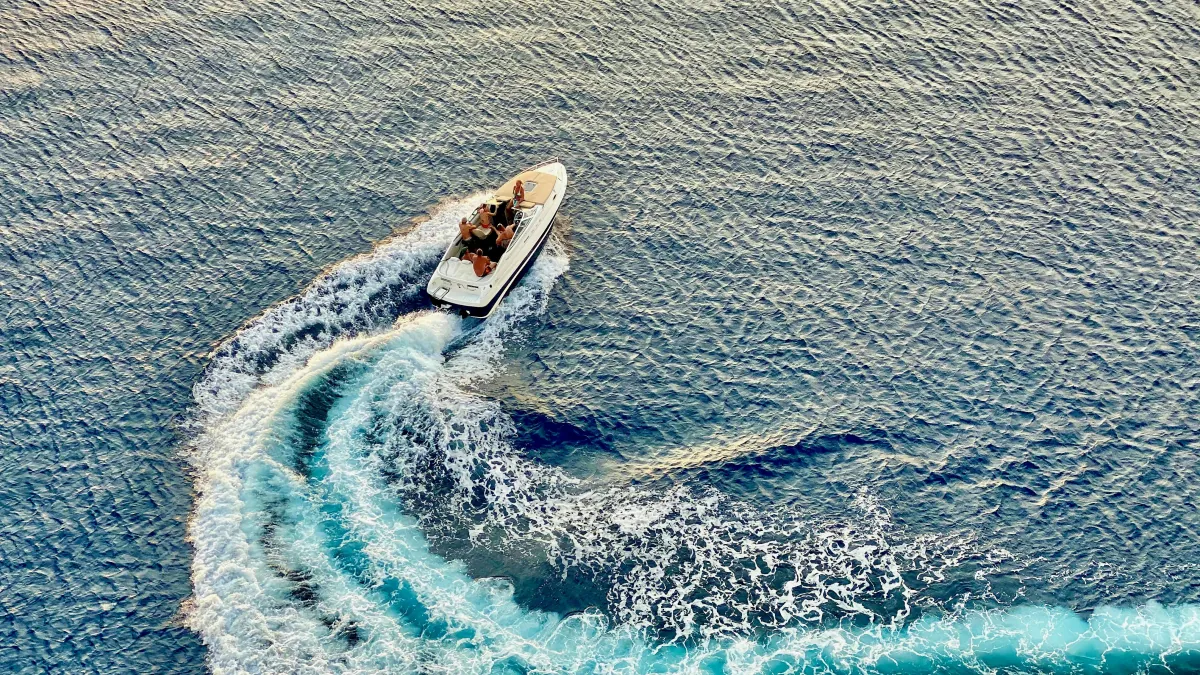 Speedboat route along the Adriatic coast